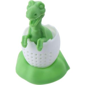 Tea Infuser- Dinosaur & eggshell Filter Diffuser Loose Tea Silicone Strainer for Different Mugs and Leaves,Green
