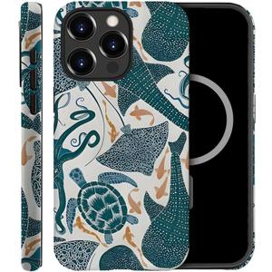Case Compatible with iPhone 14 Pro Max,Compatible with MagSafe,Fall Prevention Hybrid 2-Layer Hard Shell Cases for Girls Boys,Turtle Whale Octopus Sharks Marine