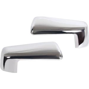 AUCERAMIC Chrome Top Half Mirror Cover Cap Stick-on Trim Fit 2019-2024 for Chevy Silverado GMC Sierra 1500,Chrome Side View Mirror Covers Caps Overlay(Pasted Style)