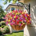 Alupssuc 24 Bundles Artificial Flowers for Outdoors Decoration, UV Resistant Silk Faux Daisy Flora Spring Fake Plastic Plants Greenery for Outside Indoor Yard Home Porch Window Box Decor, Mix 5 Colors