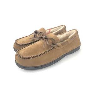 Dearfoams Genuine Suede Moc Slippers Men's Size 11 Chestnut Tan Moccasins NIB