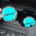 Bling Car Cup Holder Coaster, 2PCS 2.75" Luminous Shiny Sports Non-Slip Insert Vehicle Drink Cup Pad with Rhinestone, Shockproof Embedded Auto Water Bottle Holder Mat, Universal Fit