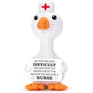 Nurse Appreciation Gifts Nurses Week Gifts for Women, Thank You RN Gift for Nurses Women Nursing Students Graduation Gift, Nurse Day Presents Idea for Practitioner LPN Positive Crochet Goose Support