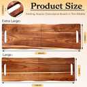 Acacia Large Charcuterie Board, Wood Charcuterie Boards with Handles Foldable Travel 33 x 12 Inch Cheese Boards Serving Board with Food Meat Party Appetizers (Large, Rectangular)