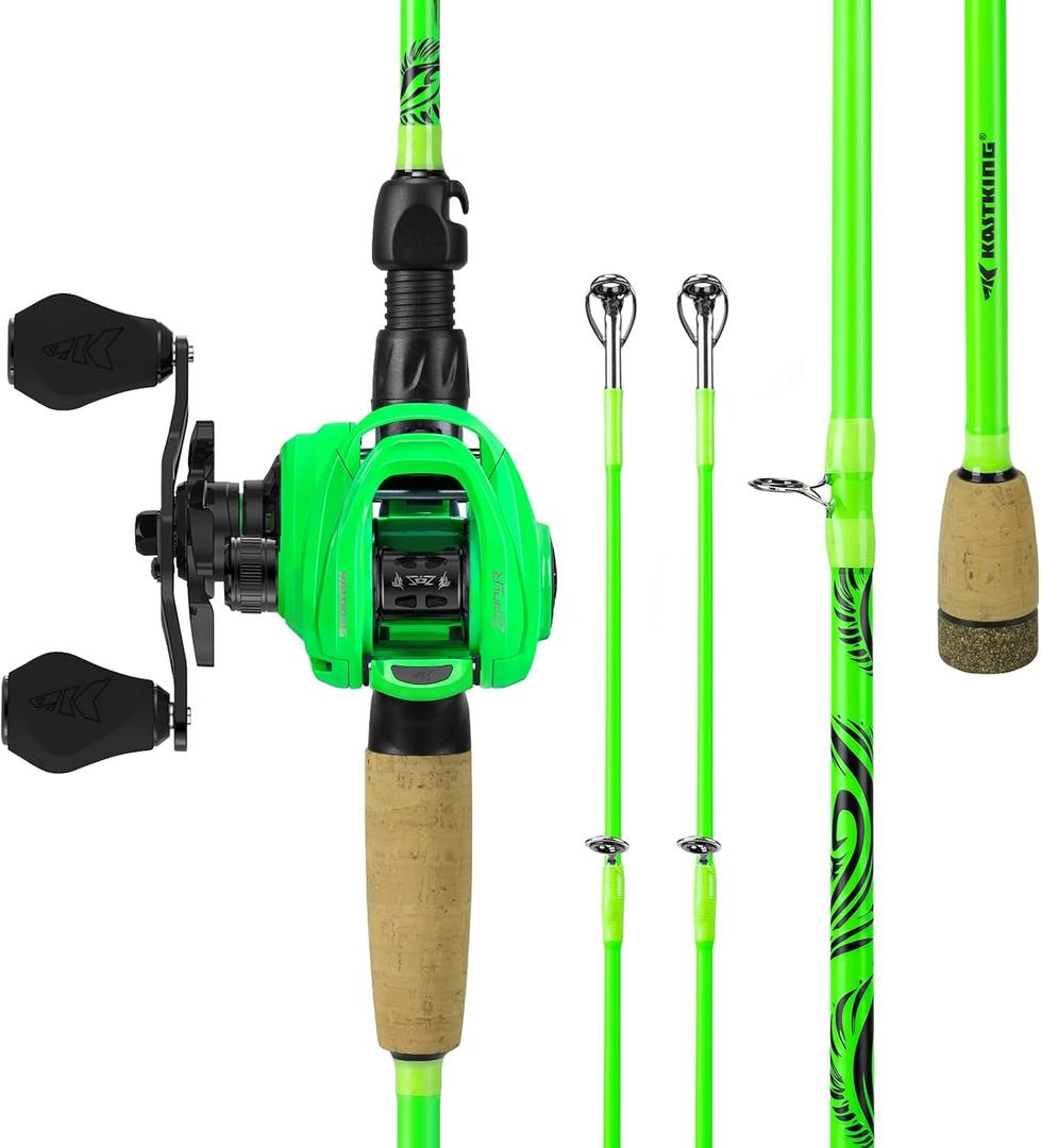 KastKing Zephyr Dual-tip Fishing Rod & Reel Combo, Dual Tips Section for Different Powers, IM6 Graphite 2Pc Blanks, KastFlex Technology, Rubber Cork Handle, Integrate Hook Keeper, 11 Models