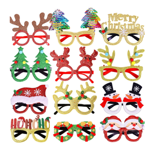 Max Fun 12Pcs Christmas Glasses Glitter Holiday Party Glasses Frames Christmas Decoration Accessories Costume Eyeglasses for Christmas Parties Holiday Favors (One Size Fits All)