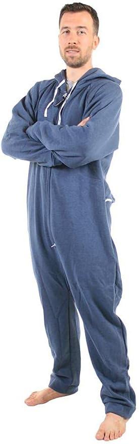 Forever Lazy Heavyweight Adult Onesies | One-Piece Pajama Jumpsuits for Men and Women | Unisex (Blue), Size XL