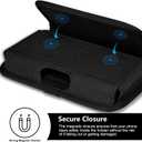 ykooe Rugged Nylon Holster Compatible with iPhone 16/15/14/13/12 Pro Max & Plus,17 Air Models, Galaxy S24/S23/S21/S20 FE Cell Phone Belt Holder for Men, Black - XL