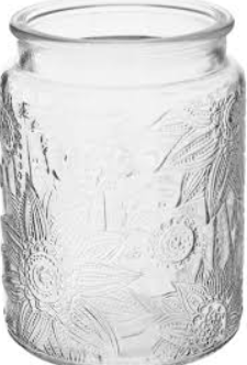 Glass Jar with designs