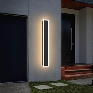 36IN Modern Outdoor Wall Light LED Long Exterior Light Fixture IP65 Waterproof Wall Lamps, Dimmable 30W 2700LM Black Wall Sconce, 3000/4000/5000KSelectable, ETL Listed