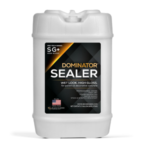 5 Gal. DOMINATOR SG+ Clear Acrylic Sealer | High Gloss Paver Sealer | Wet Look, Color Enhancing | Professional Grade | Concrete Pavers and Decorative Concrete | Fast Dry | Driveway, Patio and Walkways