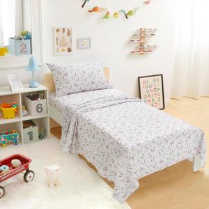 Amazon Basics Microfiber Kids' Sheet Set with Pillowcase, 3 Piece, Twin, Unicorn and Rainbow