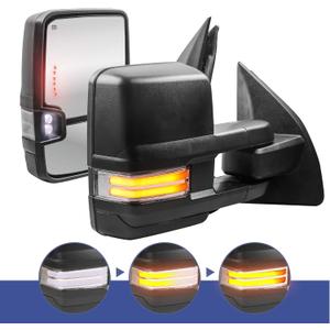 MOSTPLUS Power Heated Towing Mirrors Compatible with 2003-2016 Ford F-250 F-350 F-450 F-550 Super Duty w/Sequential Turn light, Clearance Lamp, Running Light(Set of 2)