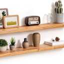 Floating Shelves for Wall, 40" x 8" Rustic Solid Wood Shelves, Set of 2, 8"D x 40"L, 2P