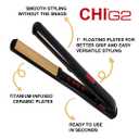 CHI G2 Titanium Infused Ceramic 1" Flat Iron Hair Straightener, Digital Temperature Control, Color-Coded Heat Settings for All Hair Types, Fast Heat-Up & Smooth Frizz-Free Finish