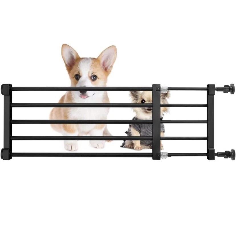Short Dog Gate Expandable Dog Gate 22"-39.37" to Step Over,Pressure Mount Small Pet Gate,Low Pet Gate-Adjustable,Puppy Gate Indoor for Doorway,Stairs (Black, M(14.17''H))