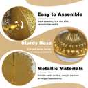 Gold Cake Stands Set, 5pcs Metal Tiered Cupcake Diaplay Stand Serving Platter for Dessert Table, Dessert Candy Fruit Tray for Wedding Baby Shower Birthday Party