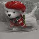 Christmas Lighted Dog Decoration Pre-lit 3D Glittered Fluffy Puppy Battery Operated Lighted Up Standing Ornament Outdoor Indoor Christmas Decoration for Home Lawn Yard Garden Display