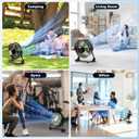 12 Inch Portable Cordless Rechargeable Floor Fan, Whisper Quiet Battery Operated Full Metal Fan, 24H Runtime, 12 Speeds, 12H Timer, USB Charging, for Camping, Outdoor Patio, Home, Garage, Bedroom