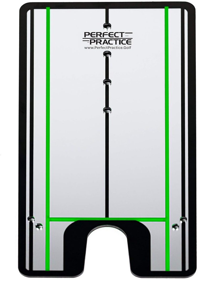 PERFECT PRACTICE Golf Putting Mirror - Reflective Golf Putting Aid, Alignment Mirror to Improve Accuracy & Form - Portable Putting Mirror Training Aid for Golf w/Travel Case, Indoor & Outdoor Use