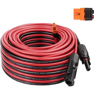 Solar to XT60i Cable 10AWG 50FT Solar Panel to XT60i Adapter Connector XT60i-F Extension Cable for Portable Power Station Solar Generator (50FT)