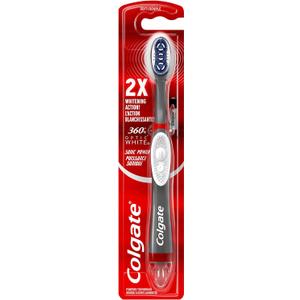 Colgate 360 Optic White Battery Powered Sonic Toothbrush, Soft, 1 Pack