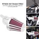 Motorcyle Air Cleaner Filter CNC 90 Forward-Facing Kit Fit for Harley Softail Touring Trike Sportster XL Dyna (Chrome Housing Red Element, B For Touring 00-07,Softail 00-15,Dyna 00-17)