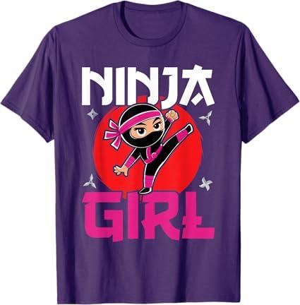 Cute Ninja Fighter Costume Ninja Girl T-Shirt, Size XS