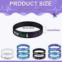 Sasylvia 100 Pcs Suicide Prevention Awareness Silicone Bracelets Suicide Awareness Ribbons Stretch Wristbands Motivational Rubber Bracelet with Inspirational Messages for Men Women, 10 Designs