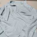 ANRABESS Womens Long Sleeve Polo Sweaters Knit Button Shirt Lightweight Dressy Casual Basic Pullover Tops 2025 Fall Fashion Light Blue Small
