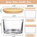 SUPMIND 30 Pack 4oz Clear Candle Jars, Small Wide Mouth Glass Empty Jars with Bamboo Lids for Making Candle, Bulk Container