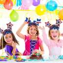 2Pcs 4th of July Headband Patriotic Hair Accessories Red White Blue American Flag Headbands for Women Kids Fourth of July Independence Day USA Patriotic Memorial day Decorations