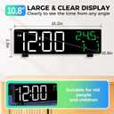 Digital Clock, Digital Wall Clock for Living Room Decor, Large Display with Date Temperature & Week, Auto Dimmable LED for Bedroom, Living Room, Office, Electric Plug in with Adjustable Alarm, DST