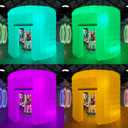 CZGBRO Inflatable Photo Booth, Portable Photo Booth Enclosure Tent for Weddings Parties Events Birthday Shows Bars, 8 Pieces of Inflatable Props(White, 10'x10'x9', 2 Doors)