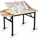 Puzzle Table with Drawers and Wheels 1500-Piece Jigsaw Puzzle Board with Cover 35"x27" Rotating Wooden Puzzle Table with Adjustable Tilt Portable Puzzle Gift for Adults