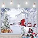 Winter Forest Backdrop Christmas Snowflake Xmas Trees Snowman Photography Background Children Adult Holiday Family Birthday Party Decoration 8x6FT