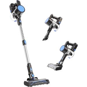 OLIXIS Cordless Vacuum Cleaner, Rechargeable Upright Cleaner with Flexible Steering, Extendable Wand, LED Headlight, 3 Brushes & Wall Mount, Handheld Vacuum for Hardwood Floor Home Cleaning