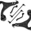 6Pcs Front Suspension Kit Compatible with 2011-2014 Hyundai Sonata 2.4L (Without Sport Suspension), Lower Control Arms w/Ball Joints, Sway Bar Links, Outer Tie Rod Ends, K622360 K622361