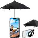 OUTXE Magnetic Phone Umbrella, Universal Mini Tanning Sun Shade Cover Compatible with Magsafe Cell iPhone/Android/iPad/Kindle (Black)
