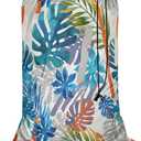 Swono Tropical Leaf Large Laundry Collapsible Laundry Bag Summer Exotic Brush Strokes Foldable Laundry Hamper Bag, Machine Washable, Oxford Cloth, Colorful (28x40 Inch)