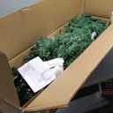 Goplus 8FT Pre-Lit Artificial Christmas Tree Auto-Spread/Close up Branches 11 Flash Modes with Multicolored 750 LED Lights & Metal Stand