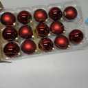 Suixing Christmas Glass Balls Multi Colors Included with Loop Set Festival Home Party Decors Xmas Tree Hanging Pendant 14PC 2.2In Red