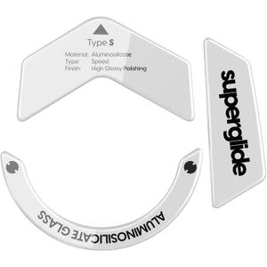 Superglide Glass Mouse Skates - Super Smooth Glide, Polished Round Edge, Super Fast Gaming Mouse Feet with Durable Sole for Logitech G502 X (Type-S, White)