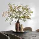 Uqueeten Fake Plants Eucalyptus Stems,Plastics Ficus Stems for Vase Artificial Plants,Greenery Stems for Vase Faux Plants Indoor,43.3" Faux Greenery Indoor Vase Fillers for Home Decor(3Pcs Orange)