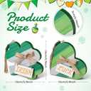 Jetec 2 Pcs Rustic St Patricks Day Table Decorations Green Shamrock Wooden Desk Spring Decors Set Irish Theme Heart Clover Centerpieces with Beads for Home Office Luck Gifts for Friends Family