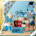 DoubleFill 6 Pcs Travel Themed Wooden Centerpieces Table Toppers Adventure Awaits Party Decor Travel Around the World Bon Voyage Table Decor Photo Props for Let the Adventure Begin Going Away Party