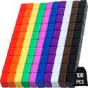 100 Pieces 16 mm Blank Dice Colored Bulk Cubes Assorted Color DIY Dice for Board Games with Storage Bag for Board Games and Teaching Math Farkle