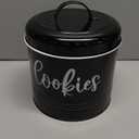 Farmhouse Cookie Jar for Kitchen Counter, 1 Gallon Vintage Cookie Jar with Airtight Lid, Large Food Storage Container for Candy, Cookies, Dessert, Black Kitchen Decor and Accessories