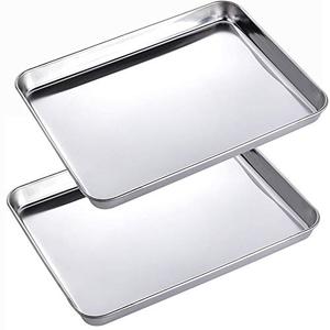2 Pack Stainless Steel Tray Non Toxic Heavy Duty Thickening Pan for Kitchen Baking, Lab Instrument, Dental, Medical Surgical Instrument, Pet Treatment, Jewelry Tools