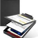 Metal Clipboard with Storage, Letter Size Heavy Duty Aluminum Clipboards, Dual Storage Binder Form Holder with High Capacity Clip for Teacher, Nurse, Police, School & Office Supplies - Frosted Black